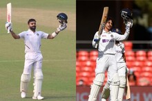 'कुछ तो बात है जर्सी नंबर 18 में'; विराटनंतर मंधानाने पिंक बॉलवर शतक झळकावलं