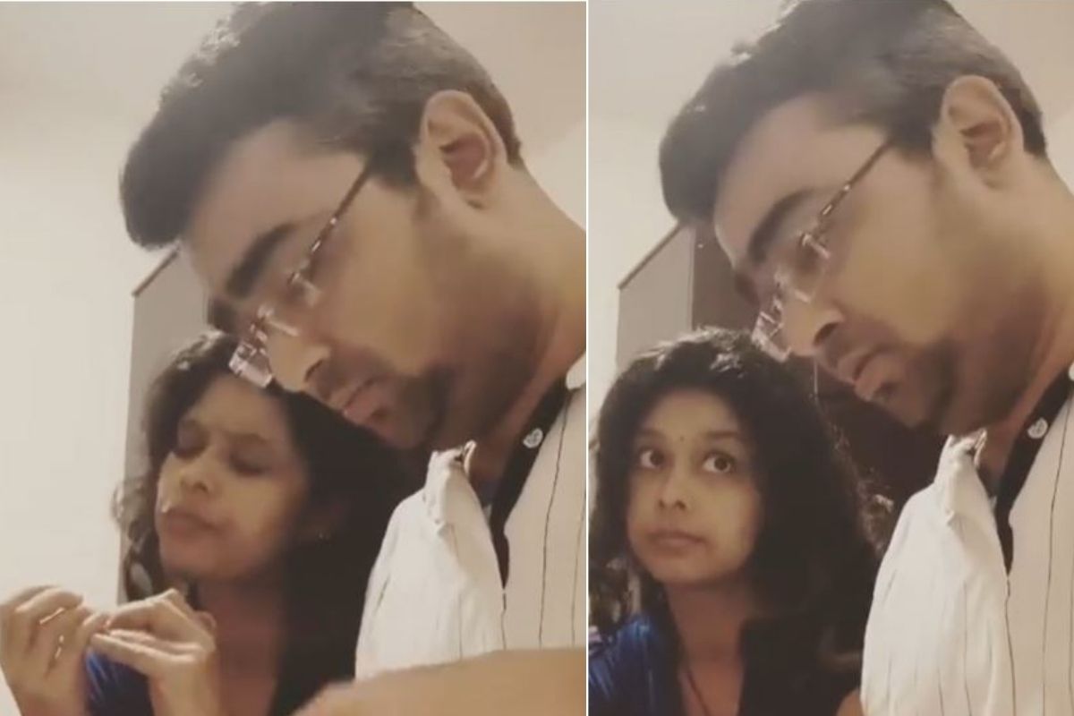 शेजारणीचं नाव काढताच पतीनं दिलं असं उत्तर, की चढला पत्नीचा पारा; हा मजेशीर VIDEO एकदा बघाच