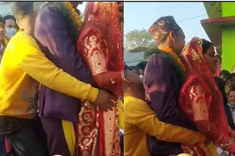 सध्या सोशल मीडियावर असाच एक व्हिडिओ व्हायरल (Wedding Video Viral on Social Media) झाला आहे. यात एक व्यक्ती नवरदेव आणि नवरीला वरती उचलतो आणि पाहुण्यांसमोरच जमिनीवर आपटतो. 
