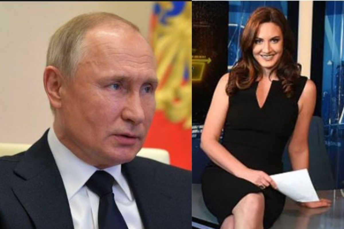राष्ट्रपती पुतिन यांची मुलाखत घेताना महिला अँकरने केलं विचित्र कृत्य; देशभरात उडाला गोंधळ