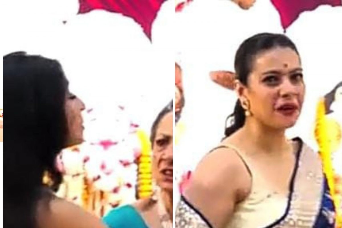 VIDEO:देवीच्या दर्शनासाठी आलेल्या काजोल आणि तनिषामध्ये लागलं भांडण; आईला करावी लागली मध्यस्थी