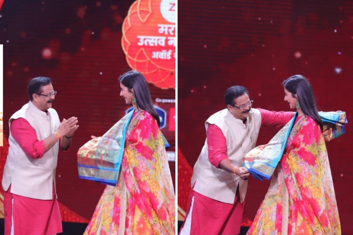 आदेश बांदेकरांनी कतरिनाला दिली पैठणी! पाहा बॉलिवूडअभिनेत्रीचा मराठमोळा सन्मान