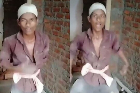 बांधकाम मजुरानं दाखवला आपल्या जबरदस्त डान्सचा जलवा; VIDEO पाहून घालाल तोंडात बोटं