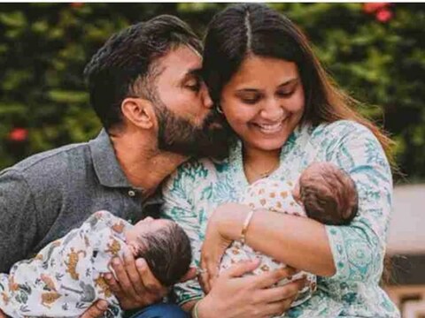 दिनेश कार्तिकने मुलांचे Photos शेअर केले आहेत. पाहा काय ठेवली आहेत नावं...