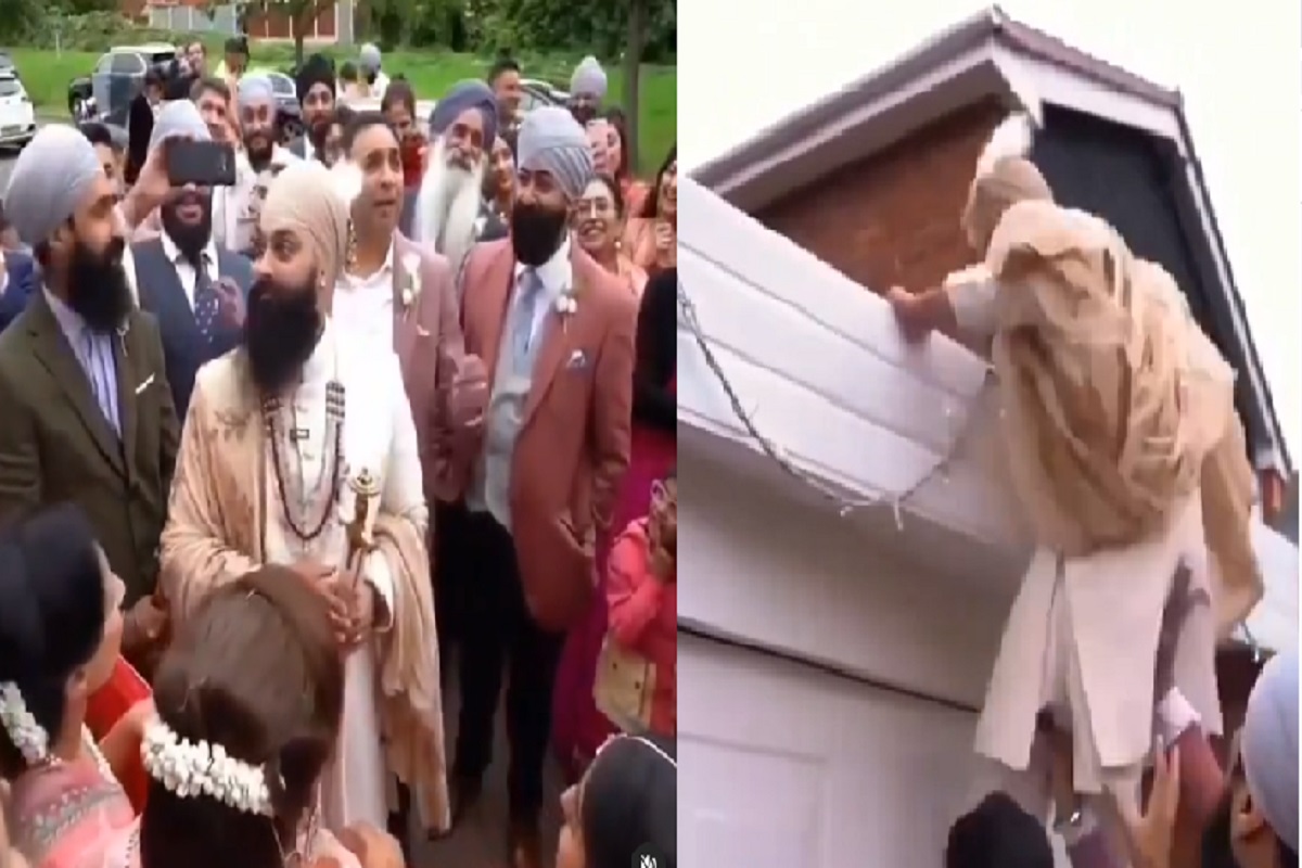 मेहुण्यांनी रस्ता अडवून दिला त्रास; वैतागलेला नवरदेव छतावरच चढला आणि... काय घडलं पाहा VIDEO