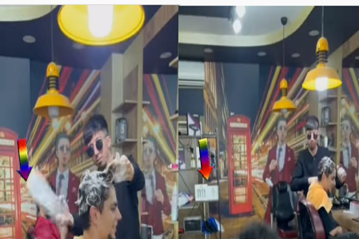 हजामत पाहूनच फुटला घाम; जीव मुठीत धरून सलूनमधून पळाला तरुण; VIDEO VIRAL