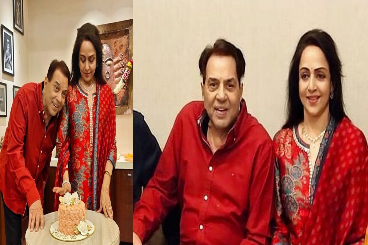 Dream Girl @73 : हेमा मालिनी यांनी धर्मेंद्र यांच्यासोबत असा केला वाढदिवस साजरा, पाहा Photos