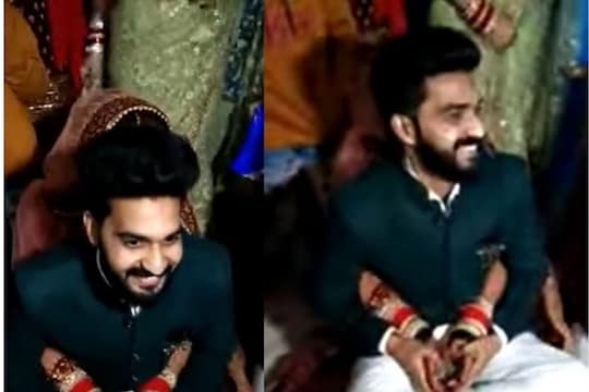 VIDEO : पहिल्यांदाच सासरी आलेल्या वहिनीच्या मांडीवर बसला दीर; प्रताप पाहून लावाल डोक्याला हात