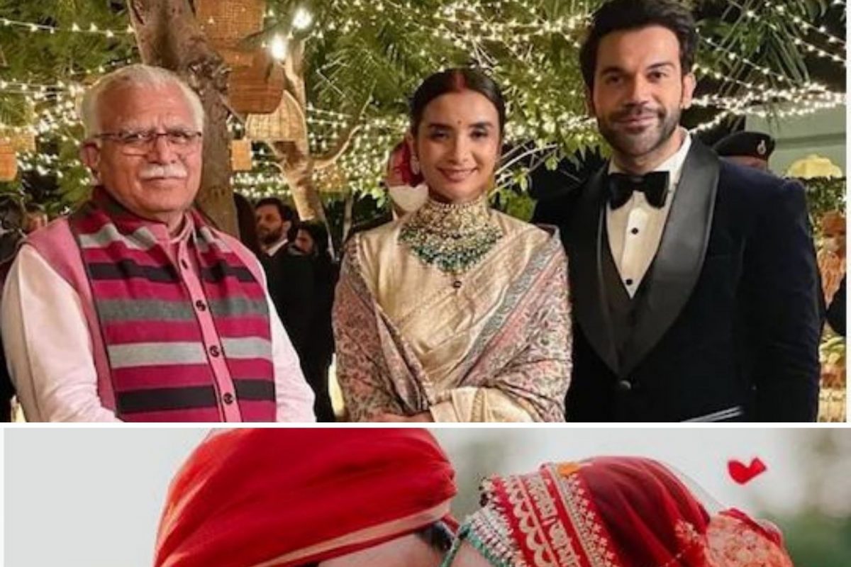 Rajkumar Rao-Patralekhaa च्या रिसेप्शनमध्ये सहभागी झाले हरियाणाचे मुख्यमंत्री! सेलिब्रेशनचा फर्स्ट Photo आला समोर