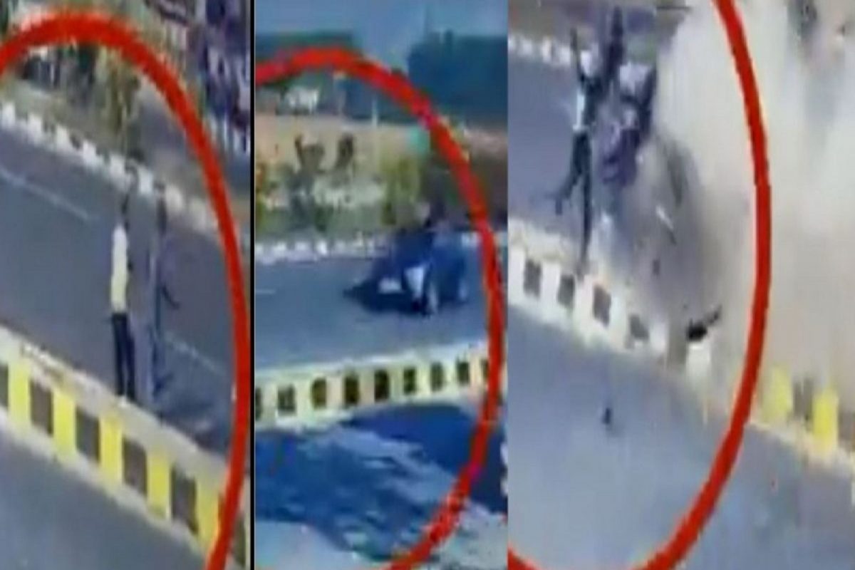 एक बाटली आणि चौघांचा बळी; सुसाट कारने 100 फूट हवेत उडवलं, थरारक घटनेचा VIDEO