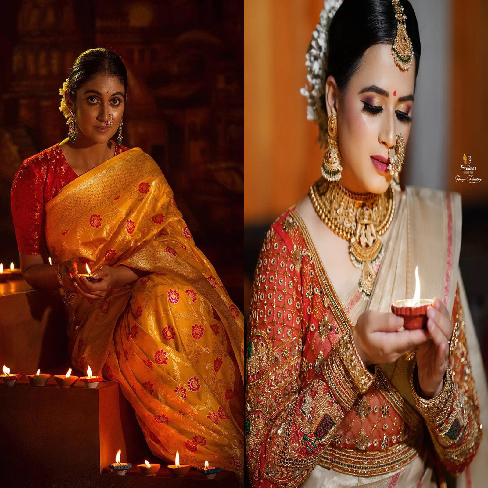 दिवाळीच्या दिवशी सुंदर आणि स्टायलिश दिसण्यासाठी सिने कलाकारांनी वेगवेगळ्या ​पारंपरिक वेशभूषा ट्राय केल्या आहेत. ​या मराठी लोकप्रिय अभिनेत्री दिवाळी सणानिमित्त पारंपारीक वेशभूषेत कमालीच्या सुंदर दिसत आहेत.​ ​