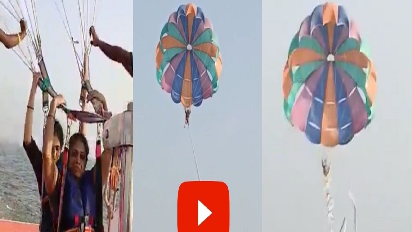 Parasailing rope breaks in alibaug two women fall in sea incident