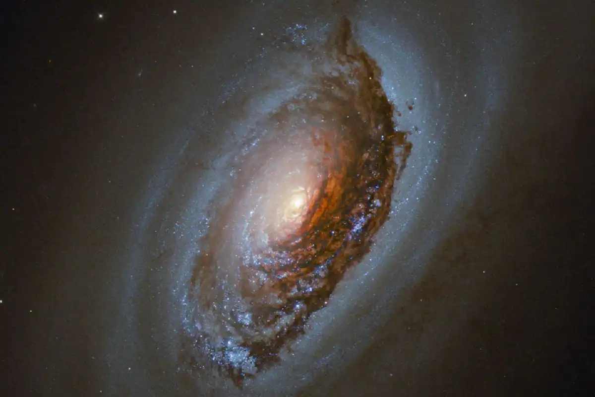 हे सेफर्ट आकाशगंगेचे (Seyfert galaxy) छायाचित्र आहे, जे या वर्षी मार्चमध्ये घेण्यात आले होते. या फोटोचा अर्थ लावताना, या M64 गॅलेक्सीच्या चमकणाऱ्या केंद्राला इव्हिल आय (Evil Eye) म्हटले गेले. हे तेजस्वी केंद्र दुसरे तिसरे काही नसून आकाशगंगेचे सुपरमॅसिव्ह कृष्णविवर (Supermassive Black Hole) आहे. पण ते खूप मोठ्या प्रमाणात इलेक्ट्रोमॅग्नेटिक लहरी उत्सर्जित करत आहे. हे सक्रिय कृष्णविवर आकाशात डोळ्याचा भास निर्माण करतंय. या सर्पिल आकाशगंगेला स्लीपिंग ब्युटी गॅलेक्सी असेही म्हणतात. (फोटो: नासा/ ईएसए/ हबल)