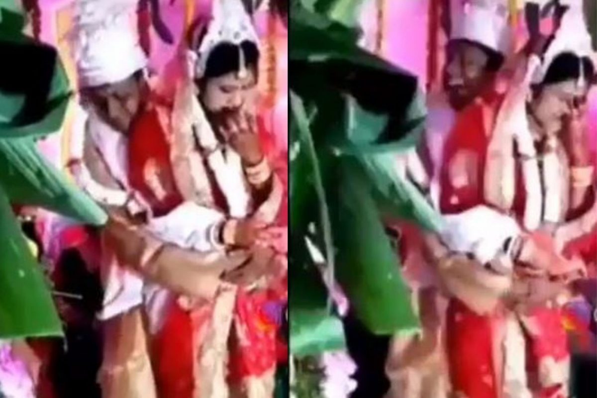 नवरदेवाची मस्ती नवरीला पडली महागात; मंडपातच सर्वांसमोर धाडकन तोंडावर आपटली अन्..., VIDEO