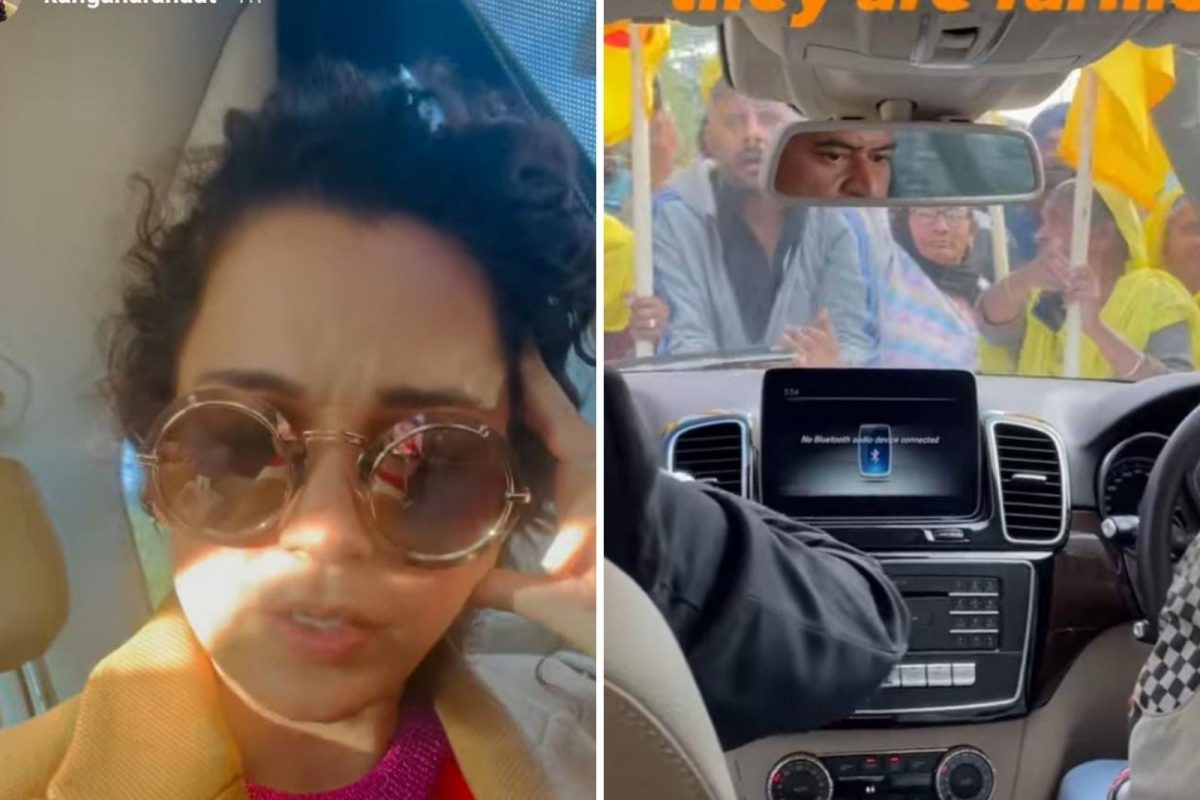 पंजाबमध्ये प्रवेश करताच शेतकऱ्यांनी अडवली कंगना रणौतची कार; केली माफी मागण्याची मागणी