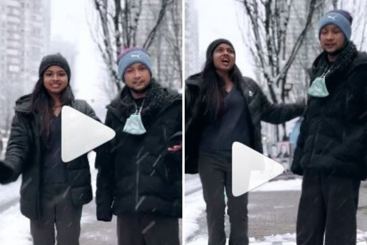 'Indian Idol' फेम पवनदीप-अरुणिताचा बर्फामध्ये रोमान्स! फिल्मी स्टाईल VIDEO VIRAL