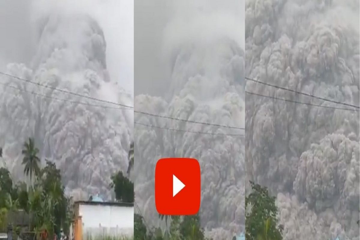 ज्वालामुखीचा उद्रेक; जीव वाचवण्यासाठी पळापळ, धडकी भरवणारा VIDEO VIRAL