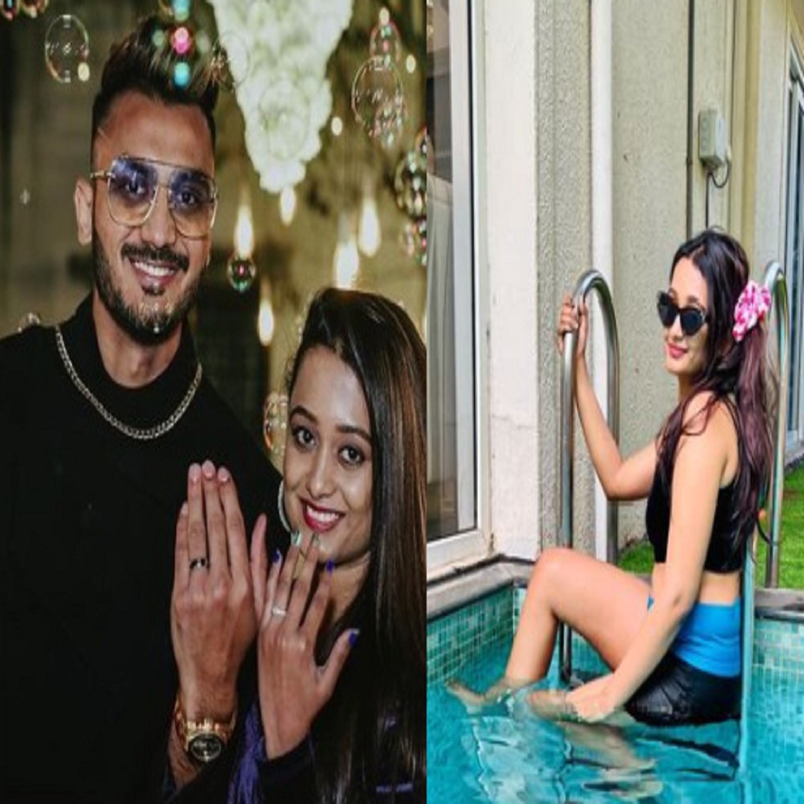 मुंबई, 21 जानेवारी : टीम इंडियाचा ऑल राऊंडर अक्षर पटेलनं (Axar Patel) त्याच्या 28 व्या वाढदिवशी एक मोठा निर्णय घेतला. त्याने गर्लफ्रेंड मेहासोबत साखरपुडा केला. (PC: Meha Instagram)