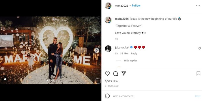 या फोटोवर जयदेव उनाडकतनं प्रतिक्रिया दिली असून फोटोत अक्षरला टॅग कर असा सल्ला दिला आहे. 