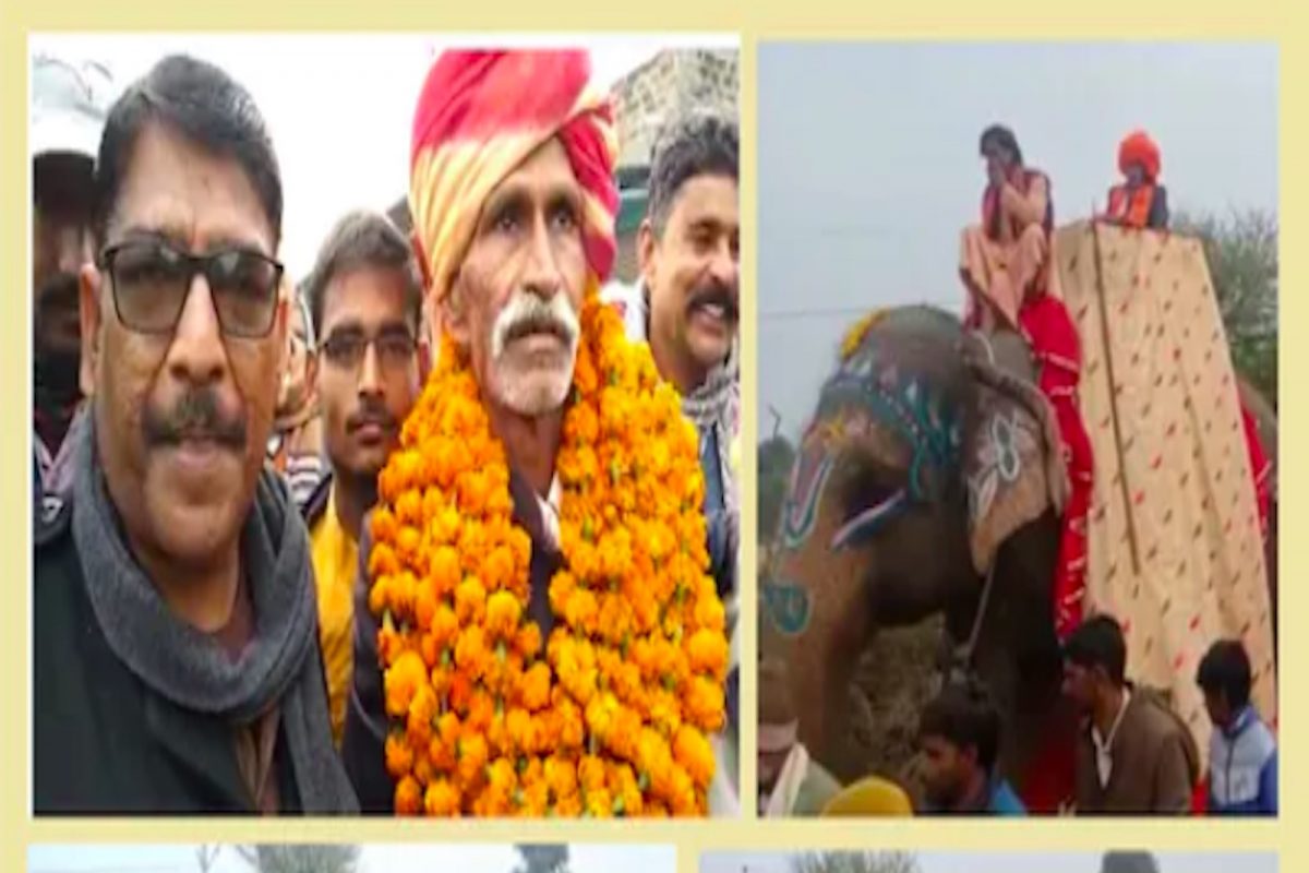 शिक्षकांचा अनोखा निरोप समारंभ, हत्तीवरून काढली वरात; जमली हजारोंची गर्दी