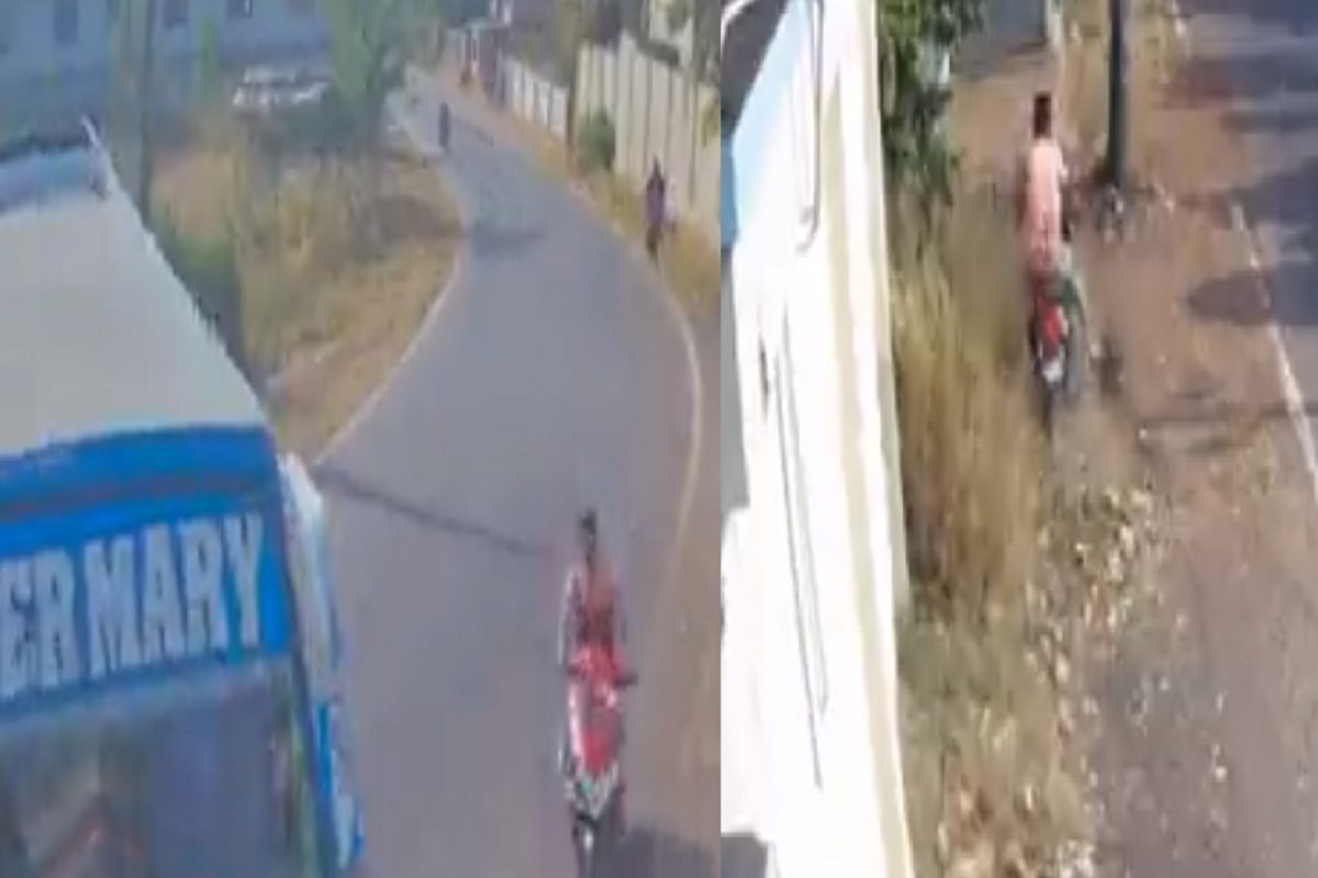 नशीब बलवत्तर म्हणून तरुणाने मृत्यूलाही दिला चकवा; काळजाचा ठोका चुकवणारा अपघाताचा LIVE VIDEO