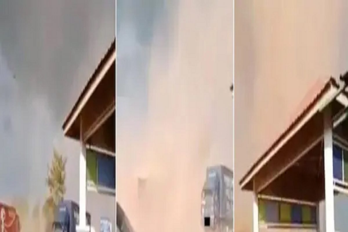 ज्या वादळाला ती आपल्या कॅमेऱ्यात कैद करत होती ते घोंगावत तिच्याजवळच आलं आणि...; अंगावर काटा आणणारा LIVE VIDEO