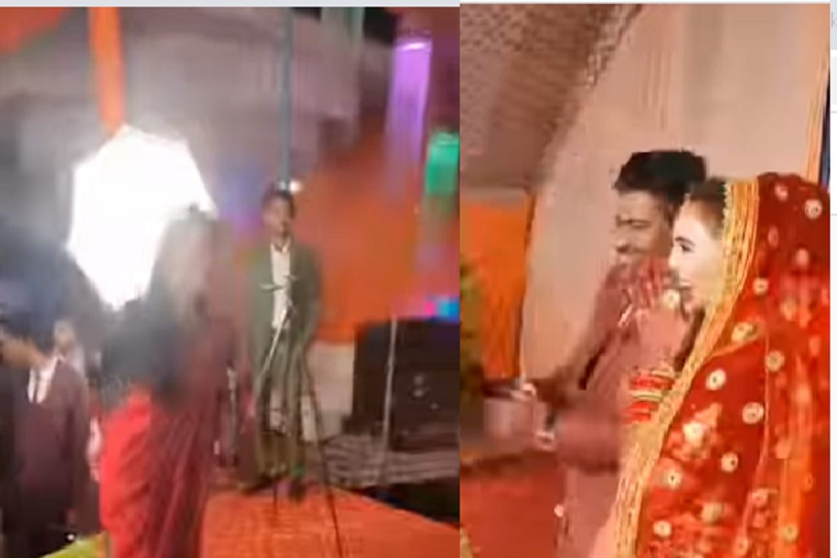 VIDEO - मैत्रिणीने अचानक सर्वांसमोरच दिलं गिफ्ट; नवरीबाईच नाही तर नवरदेवही लाजला