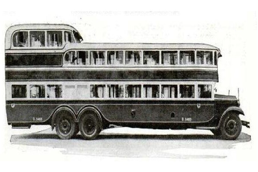 पहिली खरी ट्रिपल डेकर बस (Triple decker Bus) 1932 मध्ये सेवेत आली. ही 89 प्रवासी घेऊन जाऊ शकत होती. ही सेवा रोम आणि टिवोली दरम्यान धावली. पण बहुतेक ट्रिपल डेकर बसेसची वरची बॉडी लहान होती. त्याचवेळी, संपूर्ण ट्रिपल डेकर केवळ क्वचितच दिसत होती. (फोटो: ट्विटर @MrTimDunn)