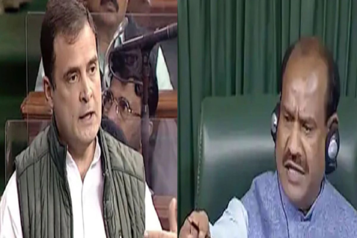 संसदेत राहुल गांधींकडून झाली चूक, लोकसभा अध्यक्षांनी सुनावले खडे बोल