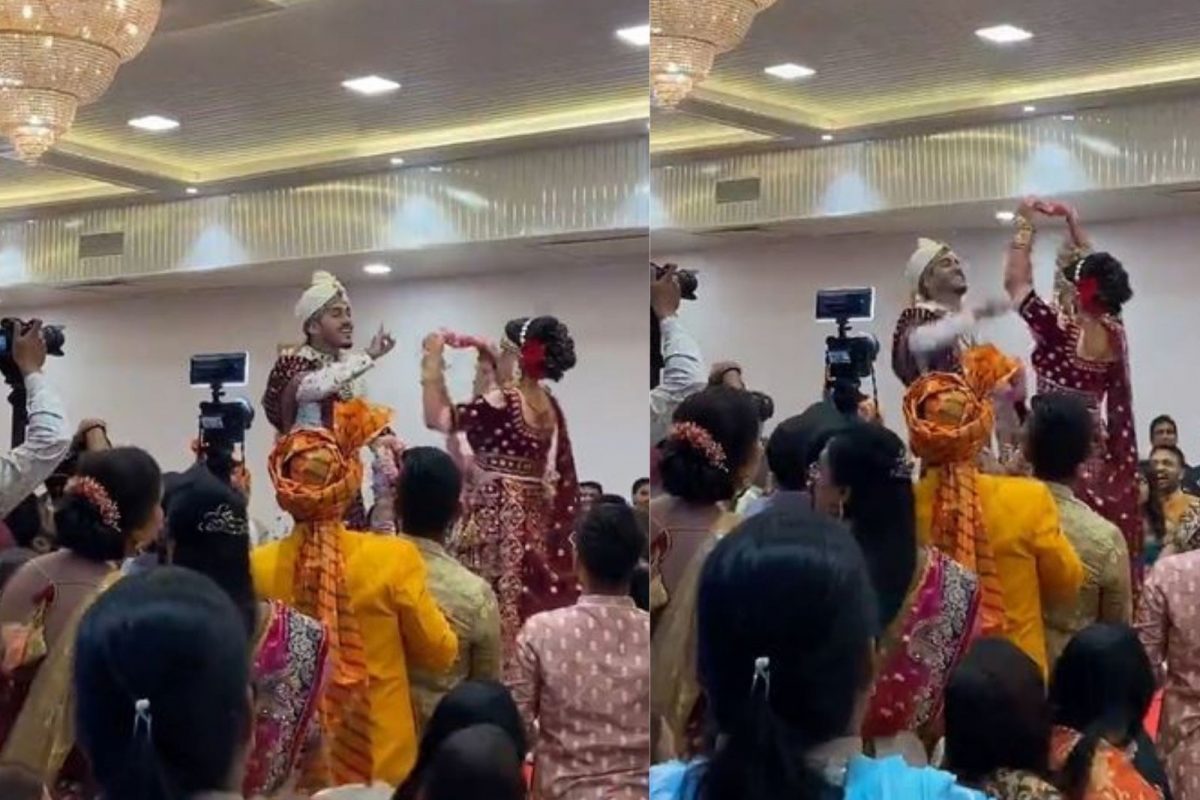 'मैं झुकेगा नहीं' म्हणत नवरदेवाने मारली अल्लू अर्जूनची स्टाईल; नवरीने काय केलं पाहा, VIDEO