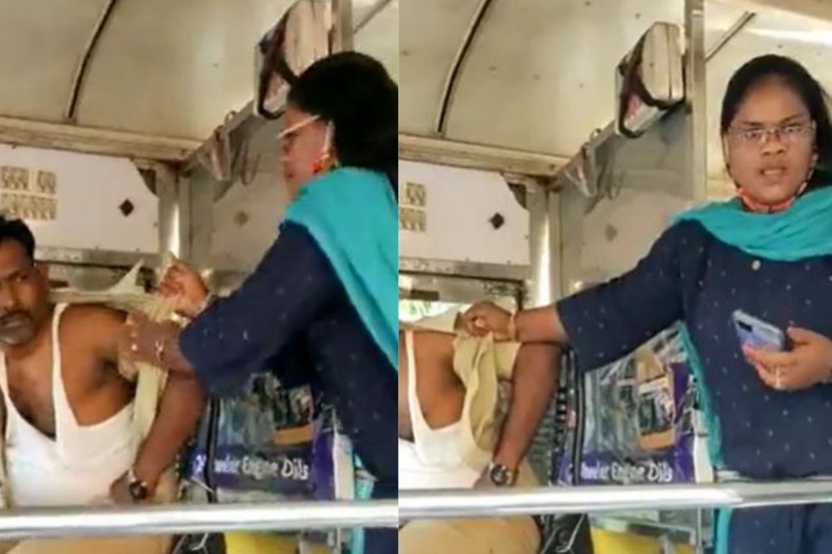 सरकारी बसमध्ये शिरून महिलेनं चालकाची केली धुलाई; काय आहे प्रकरण? Watch Video