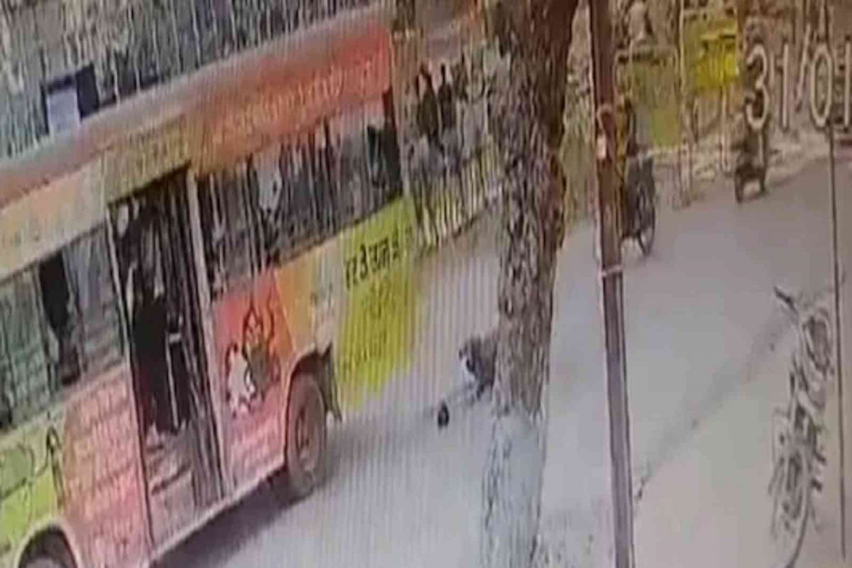 भयानक अपघात, बसचालकाच्या निष्काळजीपणाने विद्यार्थ्याचा जीव घेतला, घटनेचा Live Video समोर