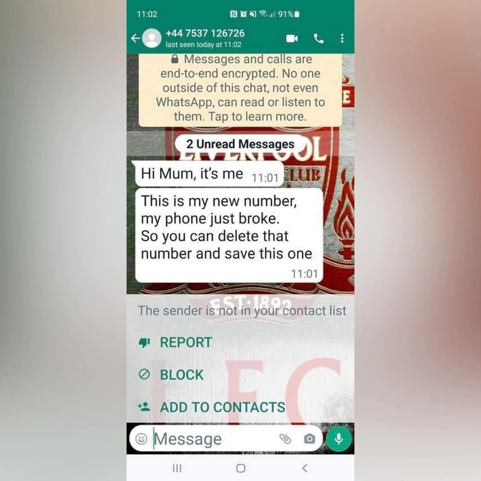 La donna britannica dà una risposta selvaggia al truffatore di whatsapp che blocca il suo mhpl