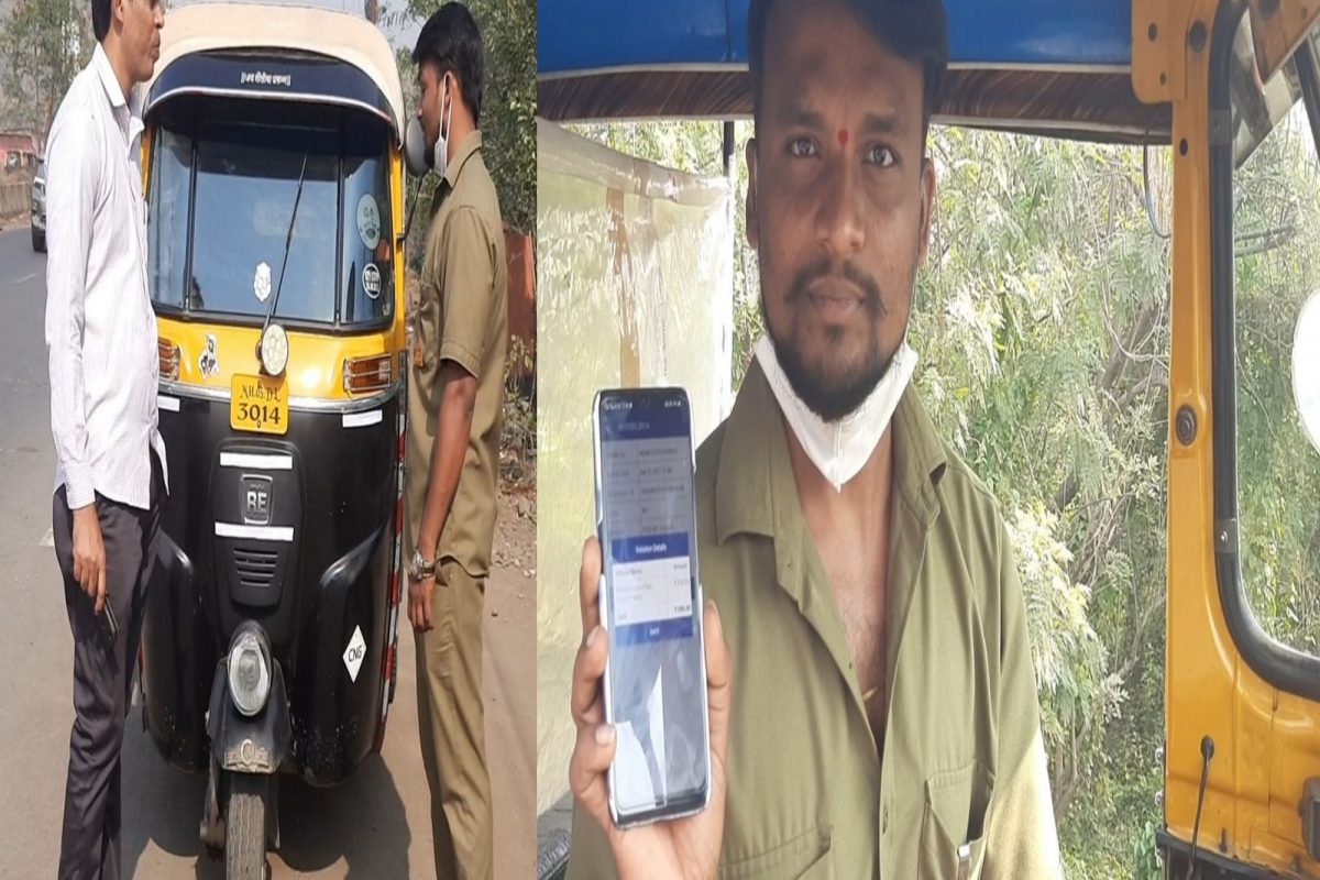 वाहतूक पोलिसांचा अजब कारभार; हेल्मेट घातले नाही म्हणून रिक्षाचालकालाच ठोठावला दंड