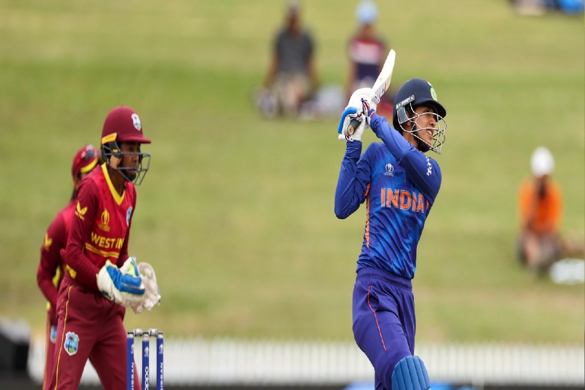 Women's World Cup : स्मृती मंधानाची बॅट तळपली, वेस्ट इंडिज विरूद्ध दमदार शतक!
