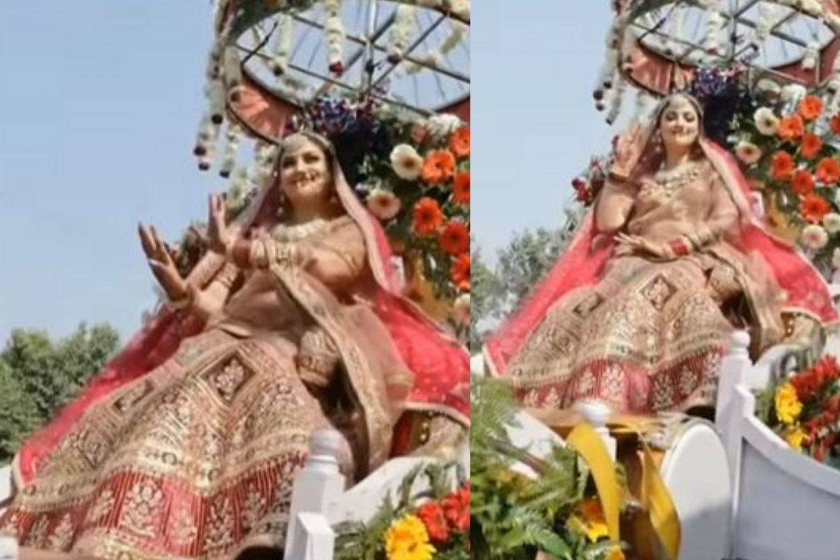 नवरीची अनोखी एन्ट्री पाहून घालाल तोंडात बोटं; कधीही पाहिला नसेल असा Wedding Video