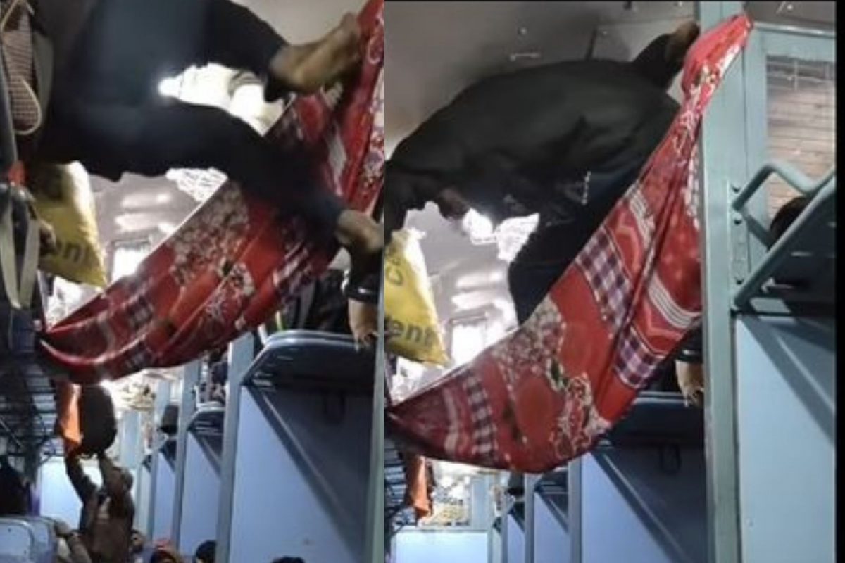 स्वतःसाठी ट्रेनमध्ये बनवली 'स्पेशल सीट'; बसताच व्यक्तीसोबत घडलं विपरीत; VIDEO