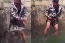 व्यक्तीने भुकेल्या मगरींनी भरलेल्या तलावात घेतली उडी; थरकाप उडवणारा VIDEO व्यक्तीने भुकेल्या मगरींनी भरलेल्या तलावात घेतली उडी; थरकाप उडवणारा VIDEO