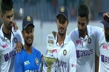 टीम इंडियात पदार्पणही नाही, तरी रोहितने हातात दिली ट्रॉफी, कोण आहे हा खेळाडू? टीम इंडियात पदार्पणही नाही, तरी रोहितने हातात दिली ट्रॉफी, कोण आहे हा खेळाडू?
