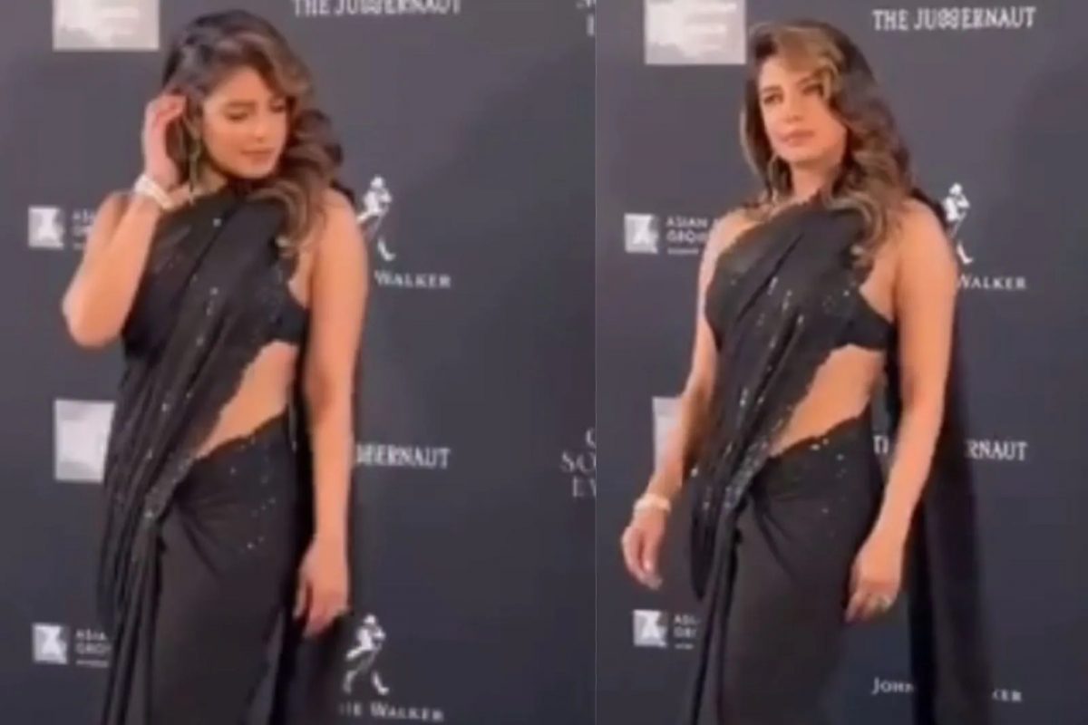 Desi Girl चा सुंदर Saree Look, प्री-ऑस्कर इव्हेंटमध्ये प्रियंकाचा भारतीय अंदाज; पाहा VIDEO