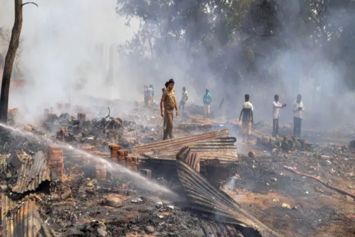 झोपडपट्टीतील आग पोहोचली थेट गोशाळेपर्यंत; भीषण आगीनं घेतला तब्बल 40 गायींचा जीव