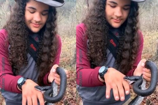 VIDEO: हातात भलामोठा साप घेऊन खेळत होता तरुण; इतक्यात सापाने घेतला चावा, पुढे जे घडलं ते हैराण करणारं