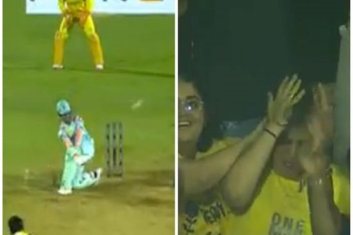 IPL 2022 : Ayush Badoni च्या खतरनाक सिक्सनं महिला फॅन जखमी, पाहा LIVE VIDEO