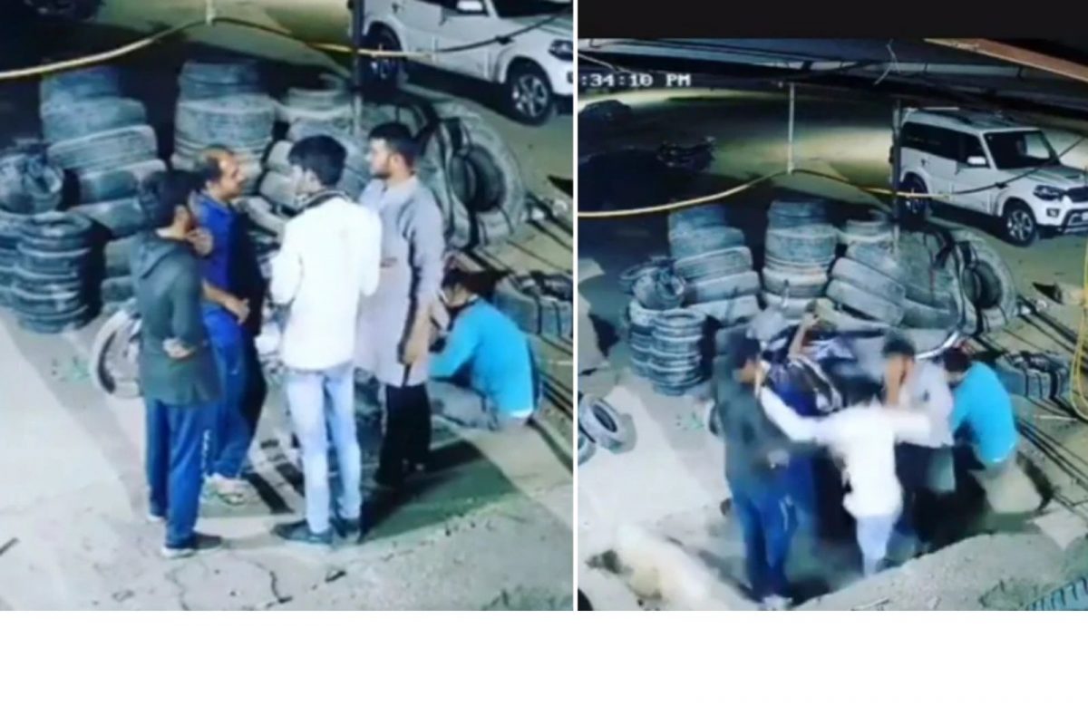 अवघे 5 सेकंद अन् पाचही मित्र थेट जमिनीत; पंक्चरच्या दुकानातील धक्कादायक Video