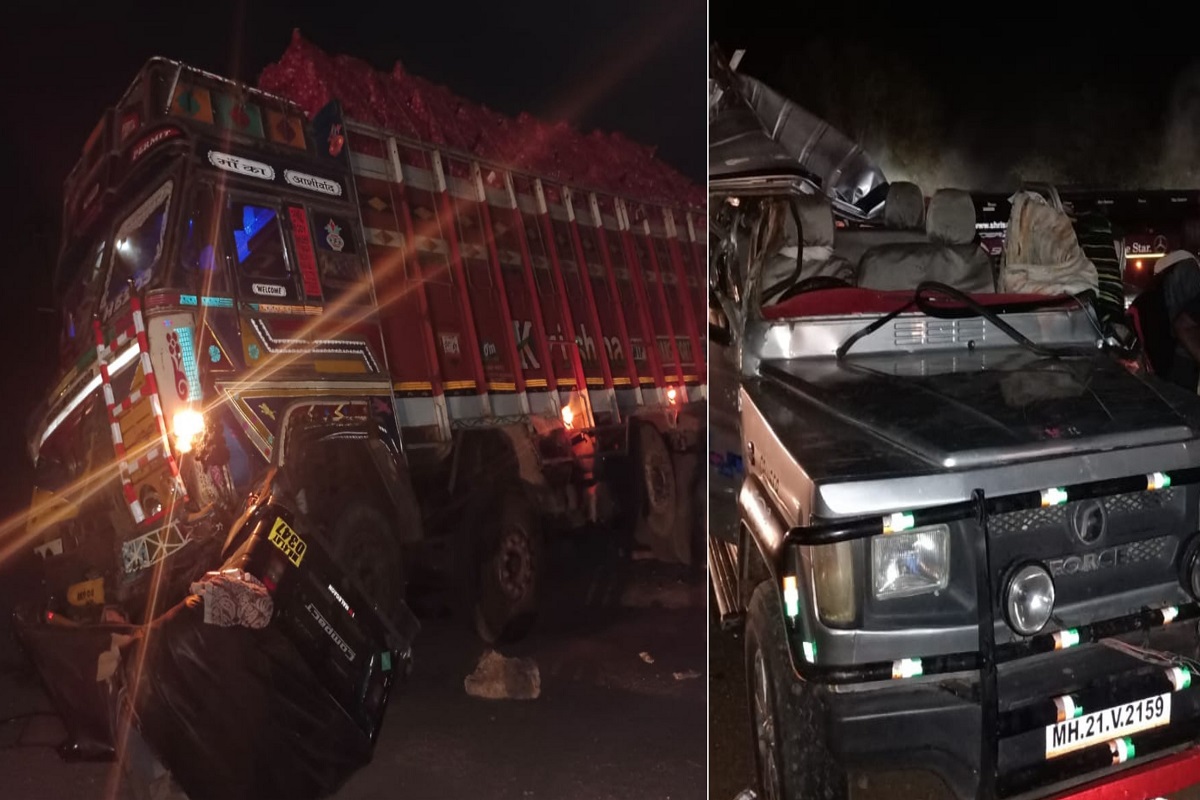 मुंबई-आग्रा महामार्गावर भीषण अपघात; तिहेरी अपघातात रिक्षा आणि क्रूझरचा चक्काचूर, तिघांचा मृत्यू