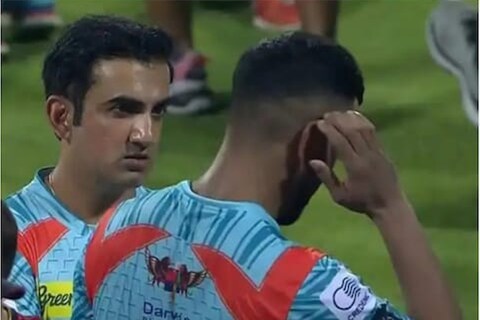 एलिमिनेटरच्या (IPL Eliminator) सामन्यात आरसीबीने लखनऊला (RCB vs LSG) पराभवाचा धक्का दिला. लखनऊच्या या पराभवानंतर त्यांचा मेंटॉर गौतम गंभीर (Gautam Gambhir) खूपच नाराज दिसला. मॅच संपल्यानंतर गंभीर आणि कर्णधार केएल राहुल (KL Rahul) याचा एक फोटो समोर आला आहे