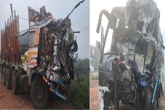 बेळगावात ट्रक आणि खासगी बसमध्ये जोरदार धडक; 8 जणांचा मृत्यू 26 जखमी, मृतक पुणे आणि कोल्हापुरातील