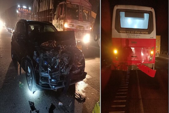 Sangram Jagtap: मुंबई-पुणे एक्सप्रेसवेवर राष्ट्रवादीचे आमदार संग्राम जगताप यांच्या गाडीला अपघात, BMW कार आणि एसटीमध्ये धडक