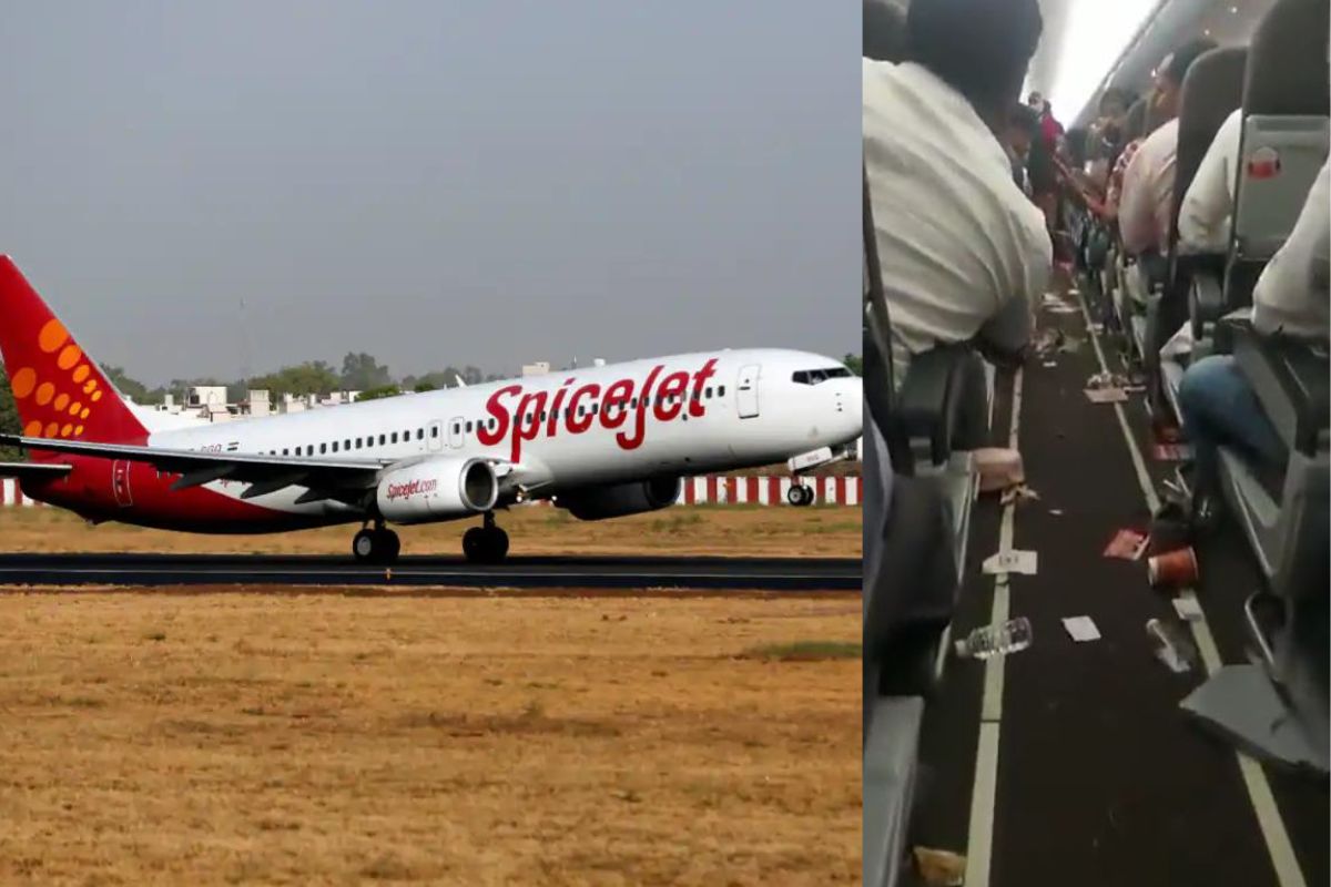 मुंबईहून निघालेलं स्पाईसजेटचं विमान वादळात सापडलं; त्या 42 सेकंदात फ्लाईटच्या आत काय घडलं? Inside Video