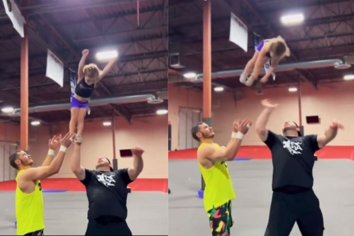 व्यक्तीच्या तळहातावर उभा राहून चिमुकलीने मारली जबरदस्त बॅकफ्लिप; VIDEO पाहून घालाल तोंडात बोटं